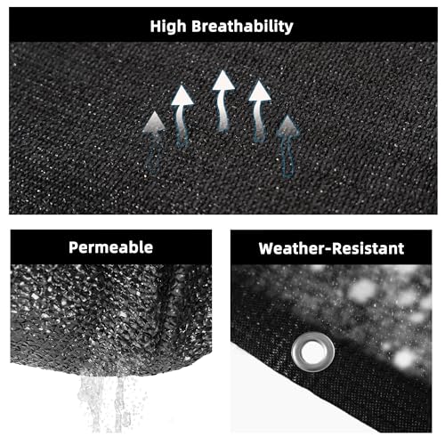 8x10 FT Shade Cloth for Garden, 90% Sun Shade Covers Black, UV Resistant Shade Tarps for Outdoors, Patios, Balcony, Plant, Chicken Coop, Dog Kennel - size: 8x10FT