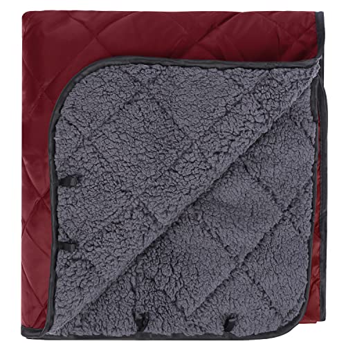 REDCAMP Large Camping Blanket with Sherpa Lining, Wine Red 79"x59" | Cold Weather Warm Thick Outdoor Blanket Comfy Foldable & Windproof for Camping Stadium,Car,Picnics,Pet,Trip,Machine Washable - color: 59"x 79" Red