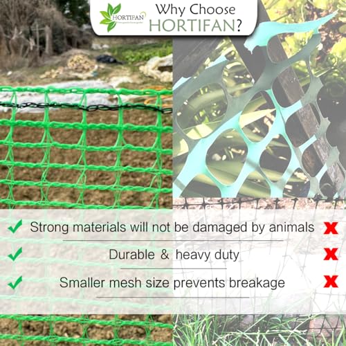Garden Fence 4 x 100 FT,0.4" Mesh Plastic Fencing,50PCS Zip Ties | Deer Fence Temporary Fence Snow Fence Safety Fence,Construction Fencing for Yard,Rabbits,Chicken,Dogs,Animal Barrier,Green - size: 4ftx100ft