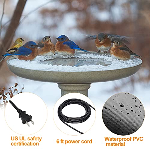2 Pack Submersible Bird Bath Heater for Outdoors in Winter, 60w Birdbath Deicer Thermostatic Controller Water Heater with 6Ft Cord for Birdbaths, Chicken, Duck, Livestock, Poulty, Animal, Tank