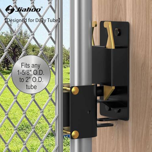 JIAHOO 2 Way Farm Gate Latch, Heavy Duty Gate Latches for Metal Tube Gates | Two-Way Lockable Livestock Gate Latch Hardware, For Cattle Gate Horse Corral, Ranches, Pastures, Pet Cage - style: Farm Gate Latch