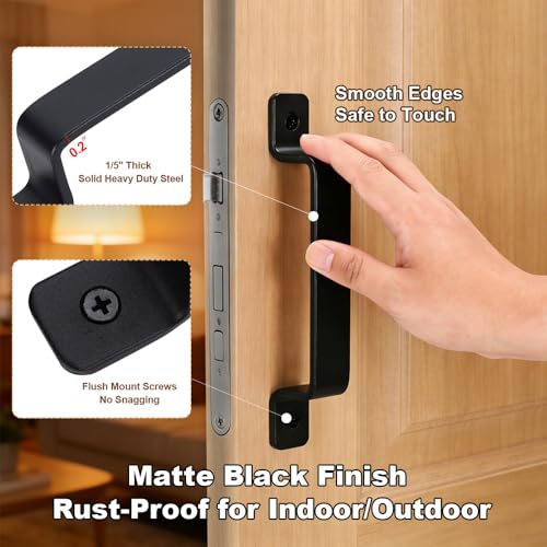 Barn Door Handles Heavy Duty Rustic Gate Handle 2 Packs,7.4 inch Sliding Door Pulls for Indoor/Outdoor Gate,Shed,Sliding,Garage,Closet,Drawer