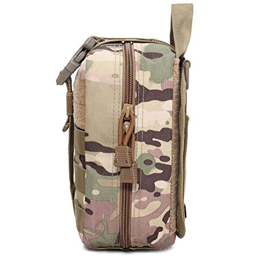 Molle Pouch, Sturdy 600D Nylon Tactical Medical Pouch,Rip-Away EMT First Aid Pouch (Bag Only) - color: Multicam