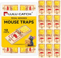 LULUCATCH Mouse Traps,12 Pack Classic Plastic Pedal Snap Traps for Indoor Outdoor Use, Fast & Effective High Catch Rate Wooden Mouse Traps, Reusable Mice Rodent Traps for Home, Garage & Kitchen