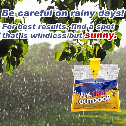 Fly Traps Outdoor Hanging for Patio, 6 Pre-Baited Flies Bags Disposable | Flies Catcher Repellent, Reusable Stable Horse Ranch Trapper Outdoor Hanging Fly Killer Helps Control Flies - size: 6 pack