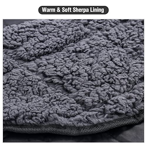 REDCAMP Large Camping Blanket with Sherpa Lining, Black 59"x50" | Cold Weather Warm Thick Outdoor Blanket Comfy Foldable & Windproof for Camping Stadium,Car,Picnics,Pet,Trip,Machine Washable - color: 50"x 59" Black