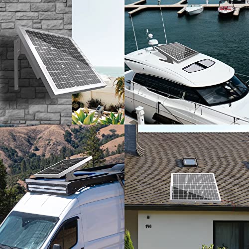 50W/12V Solar Panel Kit, Solar Battery Trickle Charger Maintainer + Waterproof Controller + Adjustable Mount Bracket for Automotive Motorcycle Boat Marine RV Camping Roof - size: 50W