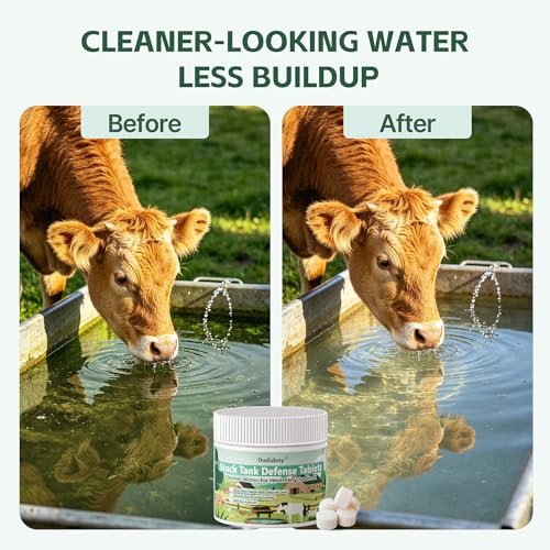 Stock Tank Defense Tablets – Stock Tank Care for All Livestock Water Troughs – Helps Reduce Visible Buildup, Sludge & Muck – Easy & Animal-Safe Care for Horses, Cattle, Goats & Chickens, 300 Count