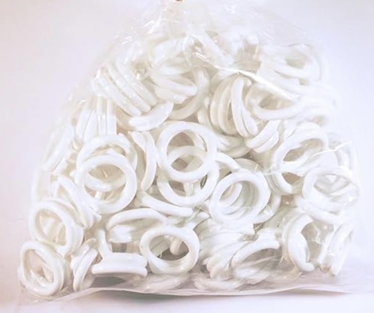 50 Pack Spiral ID Chicken Poultry Leg Bands (Size 11, White)