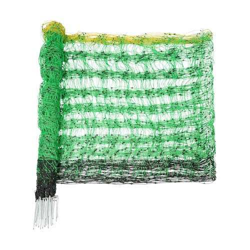 Electric Fence Netting,PE Electric Fence Wire with 10 Stakes 4 Wires, Electric Fence for Livestock Farms and Ranches, Utility Portable Temporary Fence