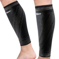 Hiball Copper Calf Compression Sleeves for Men & Women, Lower Leg Support Braces, Footless Graduated Compression Socks for Varicose Veins, Shin Splint, Lymphedema, Calf Pain Relief, Running (1 Pair) - size: Medium