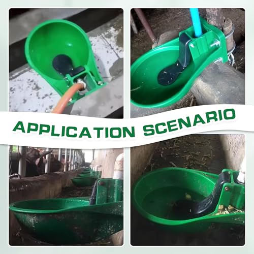 Automatic Livestock Waterer Bowl Plastic Cow Water Troughs ﻿ | Easy Install Wall Mount Cattle Drinking Bowl for Cow Cattle Horse Sheep Goat Pig Calf Outdoor Farm Water Trough
