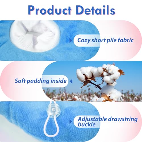Lightweight Soft Cat Cone After Surgery, Adjustable Donut Collar with Drawstring Buckle, Scratch Resistant, Machine Washable, Suitable for Head/Foot Wounds Recovery, Blue Large - color: Blue, size: Large (Neck:9")