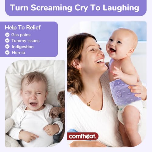 Colic and Gas Relief for Newborns and Infants, Heated Tummy Wrap | Baby Swaddling Belt with Soothing Warmth, Flaxseed Natural Relief for Upset Stomach in Babies and Toddlers, 0-3 Years (Puple) - color: Purple