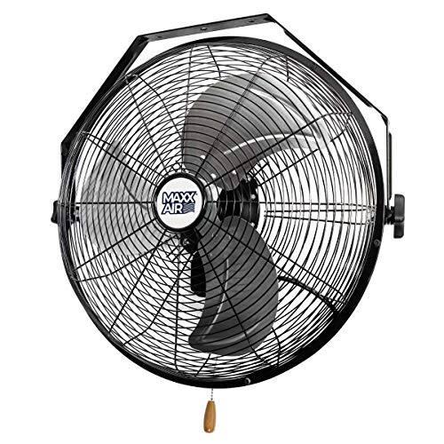Maxx Air Wall Mount Fan | 18" Commercial Grade Fan for, Garages, Shop, Barns and Patios for Indoor Use | Easy Operation and Powerful 1,450 CFM | Residential Wall Mount - size: 18" Residential Wall Mount