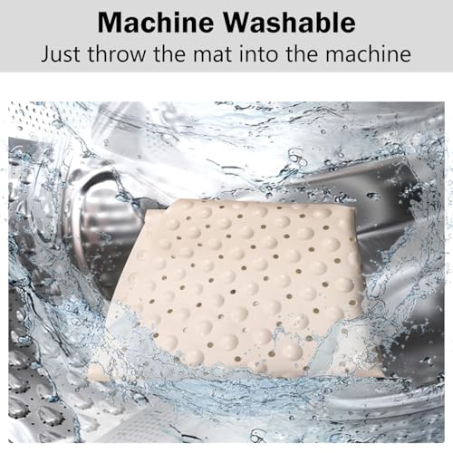 Mrcrypos Corner Shower Mats Non Slip 31 x 31 Inches for Inside Shower,White | Bath Mat with Suction Cups and Drain Holes,Quick Dry Bathmat Machine Washable Shower Stall Mats for Bathroom - color: White, size: 31" x 31" (Corner)