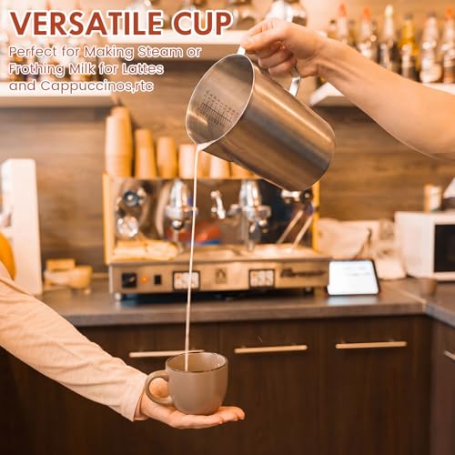 Copkim 4 Pcs Stainless Steel Measuring Cup with Handle and Pour Lip 67.6 Oz/ 2000 ml 304 Steel Milk Frothing Jug 8 Cup Metal Pitcher for Coffee Shop Bakery Commercial Home Latte Art Baking Frothing - size: 67.6 Oz, 2000 Ml, 8.3 Cup