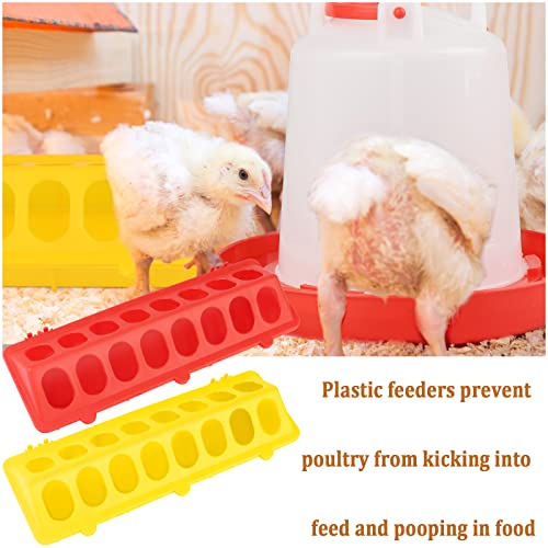 6 Pack Chicken Feeder Waterer Set, 1L Feeder Flip Top Feeding Dispenser with Anti-Spill Design for Pigeon, Chick, Duckling, Quail, Durable Plastic Feeding Supplies for Small Poultry Backyard Birds