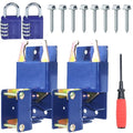 [Upgraded] 2 Pack Blue S16100100 Two Way Lockable Gate Latch | Include Hardware Kit, 4-digit Combination Lock and Philips Screwdriver for Metal Gates with 1-5/8" to 2" Diameter Round Tubes - color: A04 2xLockable Gate Latch for 1-5/8" to 2" Tubes