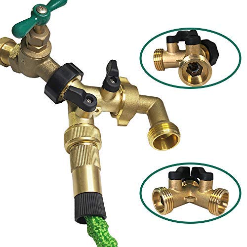 2-Way Garden Hose Splitter - 3/4" Female & 2 Male, 2 Pcs - size: 3/4" BL