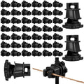 Frienda 100 Pcs Electric Fence Wire Insulators, Screw Round Post, Black - color: Black