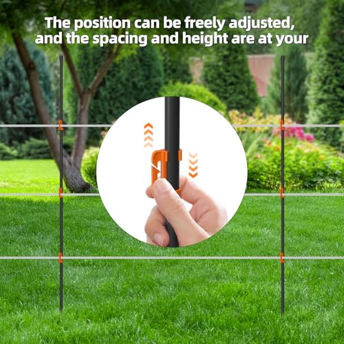 50 Pack Electric Fence Insulator Clips for 7/16" Round Rod & Post | works with poly wire,poly tape,poly rope.Great for pet fences,garden protection,livestock control,and barrier installations