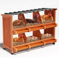 2-Tier Chicken Nesting Box, 6 Compartment Wooden Nesting Box for Chickens with Waterproof Roof, Non-Slip Stable Base, Heavy Duty Chicken Laying Boxes for Hens, Duck, Poultry, Bird, Orange - size: 38.8"L x 12.6"W x 29.8"H