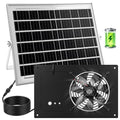 ropelux Solar Exhaust Fans with 15000mAh Battery & 2 Timers, Single Fan | Solar Powered, 24/7 Operation, Airflow Cooling Ventilation, for Chicken Coop,Greenhouses, Dog Houses, Attics, Sheds, Cabins - size: Single Fan