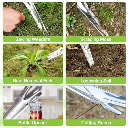 WORKPRO 5-in-1 Hand Weeder Puller, Stainless Steel Garden Trowel | Gardening Weeding Tool for Easy Weeder Removal, Planting, Weeding, Flower & Vegetable Care in Garden Lawn Yard