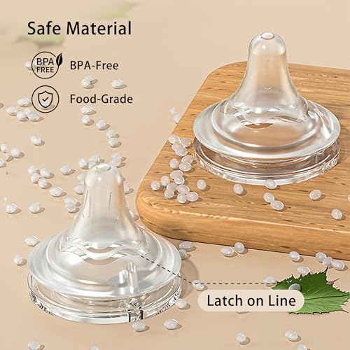 yanyoyo Natural Glass Baby Bottle for Breastfeeding Babies, 5.4oz Anti-Colic Baby Bottle with Natural Response Nipple(S), Clear, Wide Neck, 2 Pack, 1 Months+ - color: White, size: 5.4 Ounce (Pack of 2)