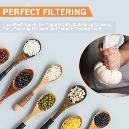 6 Pack Nut Milk Bag Reusable 6x8 Inches Food Strainers, Fine Nylon Mesh Nutmilk Mesh Bag for Straining Almond/Soy Milk, Greek Yogurt, Cold Brew Coffee, Tea, Beer; Celery Juice - size: 6×8