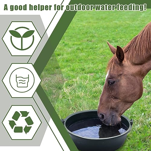 Sadnyy 10 Pcs Feed Pan 0.75 Gallon/3 Quart Utility Horse Feed Bucket Livestock Feeder Tubs Ox Tendon Bowl for Horses Dog Cats Goats Chicken Dust Bath - size: 0.75 Gallon/3 Quart