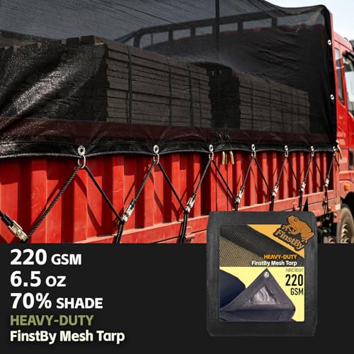70% Black Shade Cloth 10x20 ftHeavy Duty Mesh Tarp with Grommets Weather-Resistant Sun Shade Netting for Dump Trucks Pergola Greenhouse Chicken Coop Patio Plants Growing Outdoor Protection - size: 10x20 ft