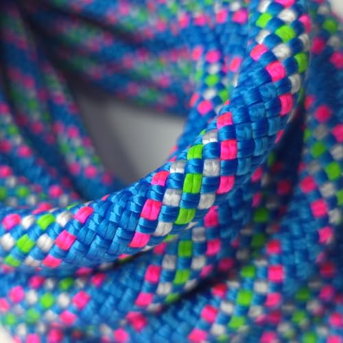 8mm Accessory Cord 6M (20ft) UIAA Rock Climbing Rope 14Kn High Tensile Strength Rock Climbing Accessories Cord Double Braid Nylon Cord for Mountain Tree Climbing, Canyoneering,Fire Rescue - size: 20FT, style: 8mm-Blue