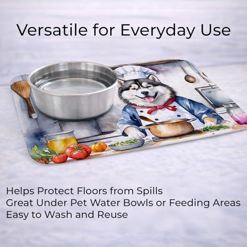 Caroline's Treasures Alaskan Malamute The Chef Memory Foam Kitchen Mat Machine Washable Anti-Fatigue Mat Cushion Comfort Bath Mat or Kitchen Rug - color: Alaskan Malamute 6184