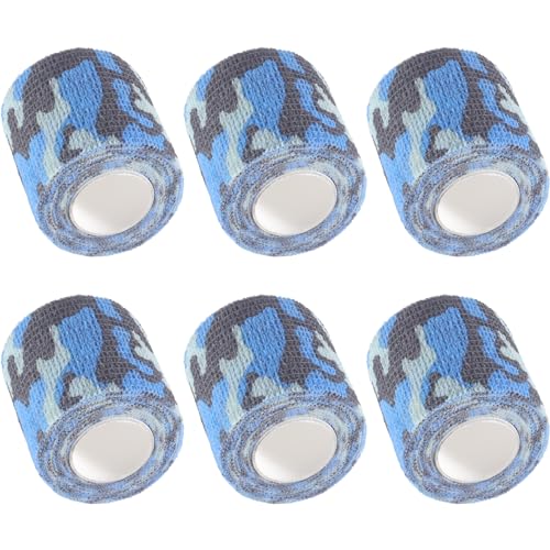IndigoCase 6 Pack Self Adhesive Bandage Wrap 2 Inch x 5 yd Elastic Tape | CAMO-Ocean Color Elastic Bandage Wrap, Vet Wrap, Small Bandage for Kids, Fingertip, Wrist, Dog, Pets - color: Camo-ocean, size: 2 Inch - 6 Pack