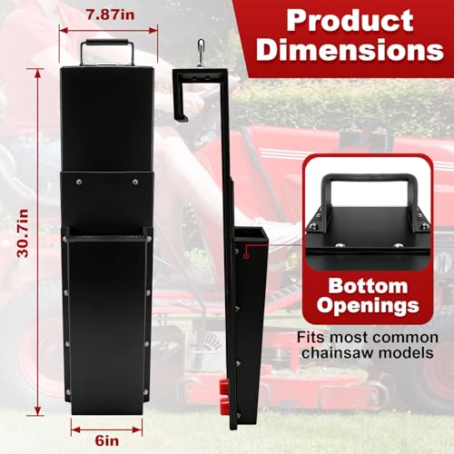 Bucket Chainsaw Scabbard, Universal Heavy Duty Steel Chainsaw Holder | Impact Protection Chainsaw Scabbard with Protective Liner & Portable Handle for ATV UTV Truck Tractor Utility Vehicles