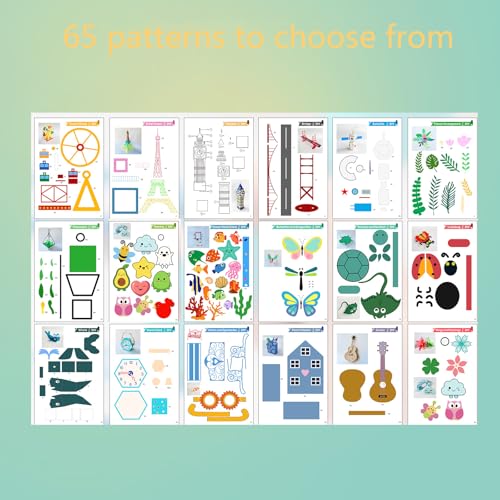 3D Printer Drawing Molds Paper Stencils for 3D Printing Pen,Reusable Graffiti Template,3D Pen Paper Stencils,42 Sheets 65 Patterns with PVC Transparent Board.(Large) - size: Large