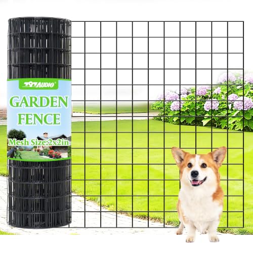 Black PVC Coated Welded Wire Fencing,2"x2" 16 Gauge,48inch H x 100ft L Garden Wire Fence Roll,2/3/4/5/6ft Tall x 50/100 ft Long Vinyl Coating Metal Wire Mesh for Yard,Farm,Dog,Vegetable Protection - color: Black, size: 2"x2" 48inx100ft