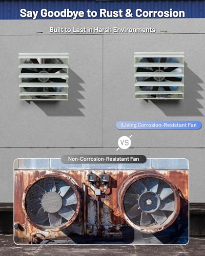 iLiving 18-Inch Corrosion Resistance Shutter Exhaust Fan, Single Speed - size: 18 Inches
