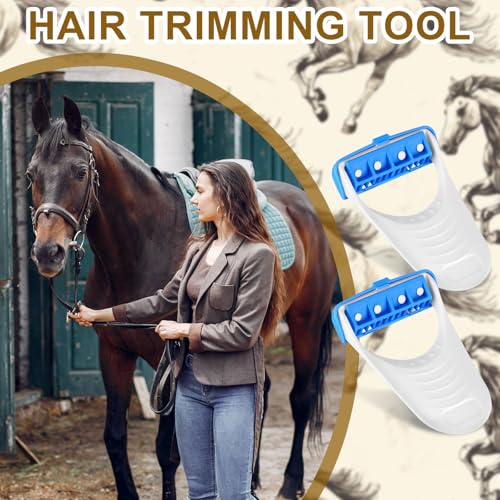 48 Pcs Horse Clippers Horse Grooming Razor Disposable Grooming Razor Horse Trimmer Shaver Kit Fit for Horse Dog, White&Blue