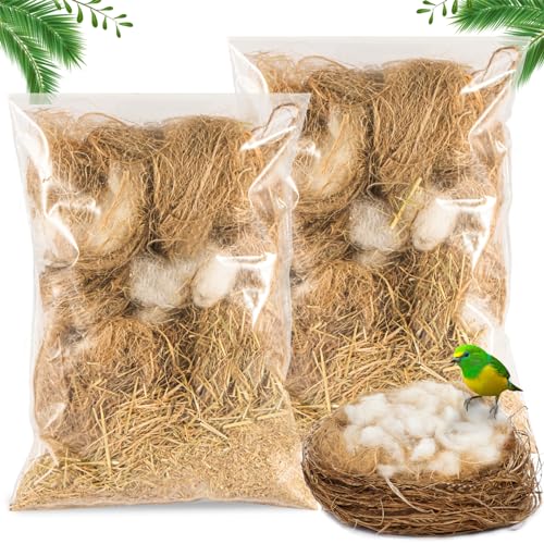 Sukh Bird Nesting Material - Bird Nest Bedding for Hummingbird Finch | Natural Nest Building Material for Parakeet Cage, Garden, Tree Trunks, DIY Bird Nests, Small Birds Supplies (2)