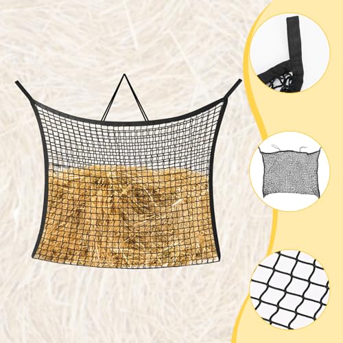 2.6x2.6 Ft Round Bale Hay Net for Horses & Goats, 1.2" Holes Slow Feeder Hay Nets with Hay Net Repair Tool - size: 2.6*2.6 FT
