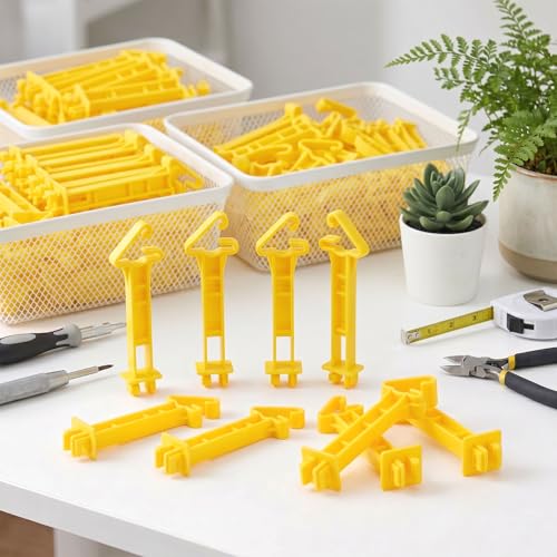 100 Pcs 5 inch Snap Type T Post Insulators Extender Electric Fence Insulators Extended Snug Fitting T Post Electric Fence Wire Clips for Yard Agricultural Ranchers Farm (Yellow)