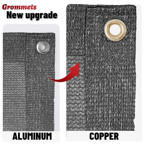 SUNNY GUARD 90% Shade Cloth 6'x8' with Grommets, Dark Grey | Sun Shade Screen Fabric Shade Cover Tarp with Grommets for Pergola, Backyard & Garden, Durable HDPE, Custom Sizes - color: Dark Grey, size: 0 6'×0 8'