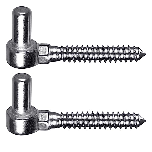 Insaga 304 Stainless Steel Gate Hinge, 5/8" Pin Heavy Duty Lag Screw Hinge for Wooden Fence & Farm Gate, One-Piece Molding Post Side Wood Bolt Hinge (2Pcs,M16) - color: M16 Pin Hinge-2Pcs