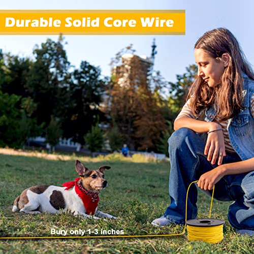 Underground Dog Fence Boundary Wire, Compatible for Pet System Wireless | Extended In-Ground Fence, 500 ft Electric Pet Fence Replacement Wire,Covers Approximately 1/3 Acre - color: Yellow, size: 22 Gauge