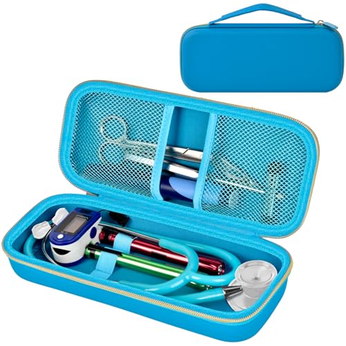 Stethoscope Case for 3M Littmann/for MDF,Nursing School Essential Organizer‌ | For Classic III Monitoring/Lightweight II S.E/Cardiology IV Diagnostic/Acoustica,Doctor/Student/Clinical Use, Case Only, Blue - color: Blue
