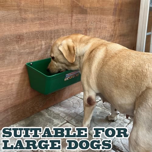 Large Feed Trough and Goat Feeder - 2 Pack Hanging Feeder with Clips, Waterer Bucket, Fence Feed Trough, Goat Supplies, 10 Quart - color: Greener