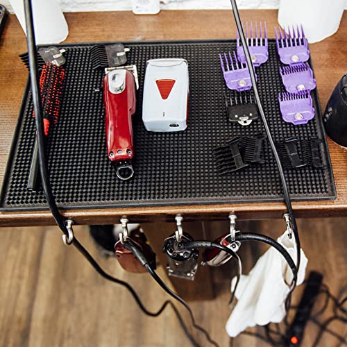 18x12in Barber Station Mat for Hair Styling Tools, Non-Slip Bar Service Mat | Flexible Rubber Mat for Clippers Salon Tools, Professional Heavy Duty Salon and Barbershop Work Station Pads - size: 18x12x0.4 Inch (Pack of 1)